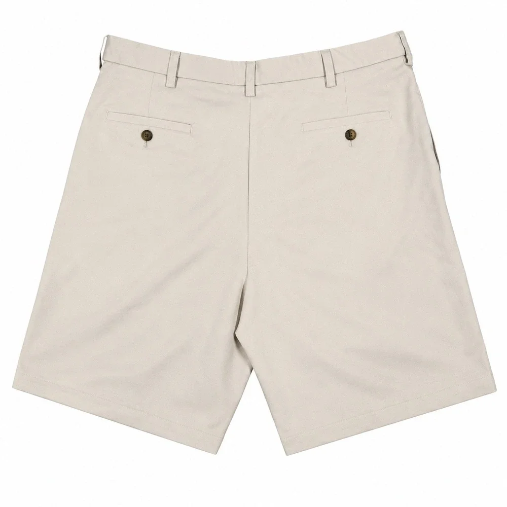 Haggar Cool 18 Shorts Mens 38 Khaki Performance Plain Front Moisture Wicking NWT